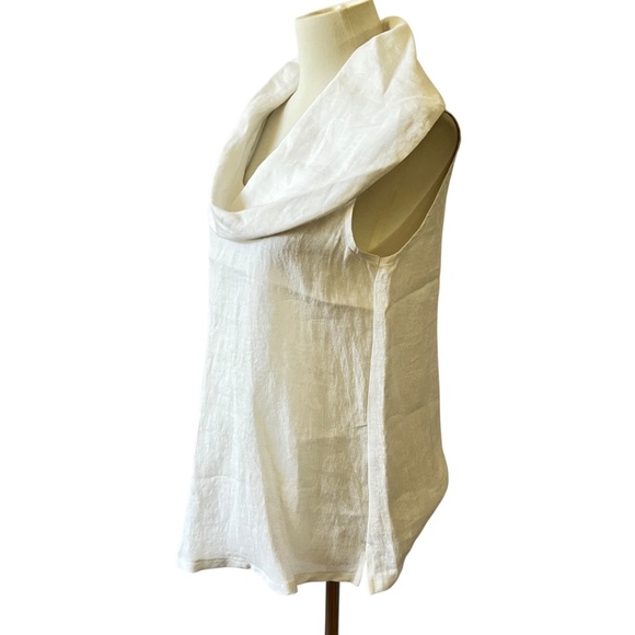 CHALET TUNIC S 100% LINEN COWL BREATHABLE COASTAL GRANDMA SUMMER RESORT CHIC - Picture 4 of 10
